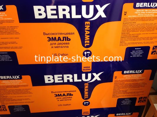 T2.5 T3 T4 T5 DR7 DR8 DR9 Printed Tinplate EN10202 Standard 2.0/2.0 1.1/2.8 For Food Cans