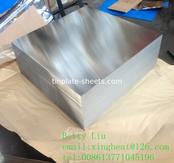 High Strength Electrolytic Tinplate Sheets Resist To Corrosion1.1/1.1 2.8/2.8 2.0/2.0 T4 T5 Temper