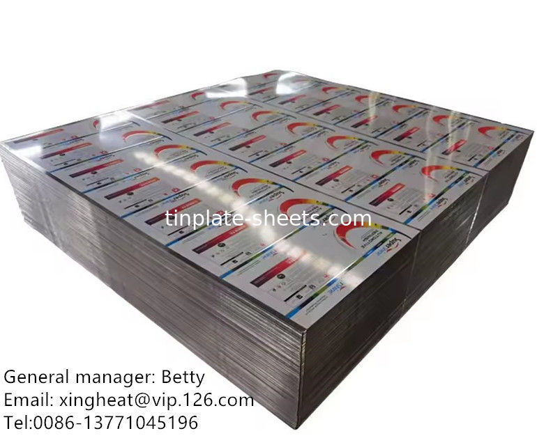 goldvanisFood Grade Printed Tinplate Sheet  for food packages chemical can 4 colors 6 colors printed tinplate 6 color
