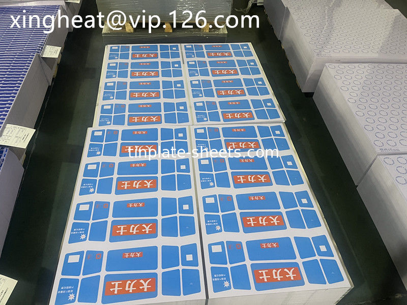 Customizable Printed Tinplate Sheet with Bright/Stone/Silver/Matt Finish 600-986mm Width 1.5-1.85MT Weight per Package