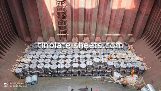 Tinplate Coil For Chemical Cans Eye To Sky Exported Packages 2.0/2.0 Tin Coating JIS G3303 Standard