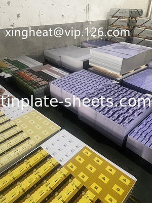2- 6 Color Printed Tinplate Steel Sheet  For Packages  Lacquering Tinplate  Printing Tinplate For Food And Chemical Can